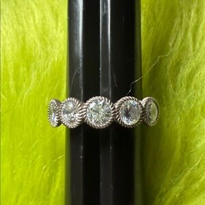 Judith Ripka Sterling Silver Ring with Clear Stones